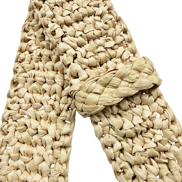 J. Crew Woven Faux Raffia Square Buckle Belt, OS - Picture 7 of 8